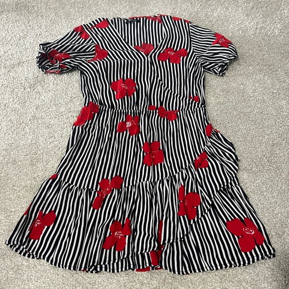 Madewell size 10 ruffle dress with capped sleeves - Picture 1 of 5